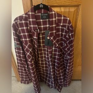 Harley Davidson knit/flannel button up shirt new with tags
